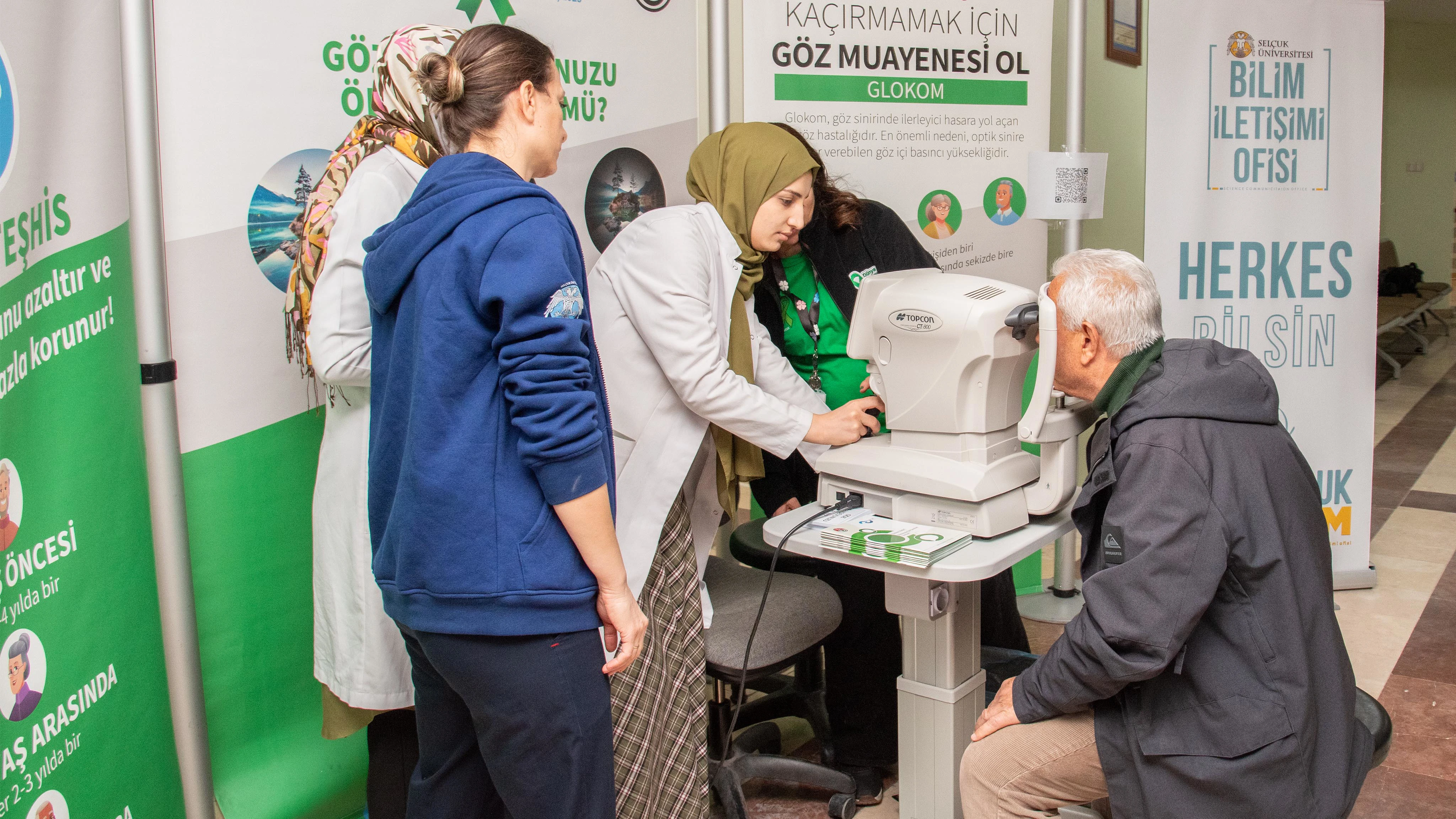 Selçuk Üniversitesinde kurulan stantta 3 gün göz tansiyonu ölçülecek